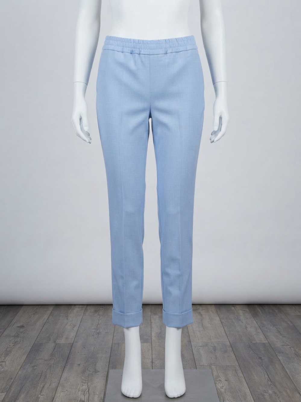 Rachel Zoe Light Blue Cropped Cuffed Ankle Trousers Size 10